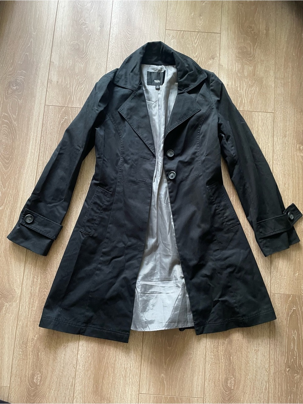 Mossimo Classic Black Women's Trench Coat